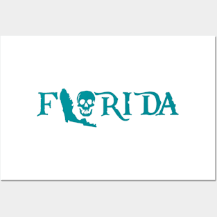 Skull Pirate Florida Miami Dolphins Posters and Art